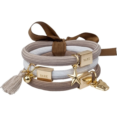 Hårsnoddar 3-pack Charm Combo Varm Taupe