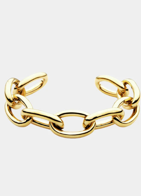 Bangle Massive Chain Armring - Guld