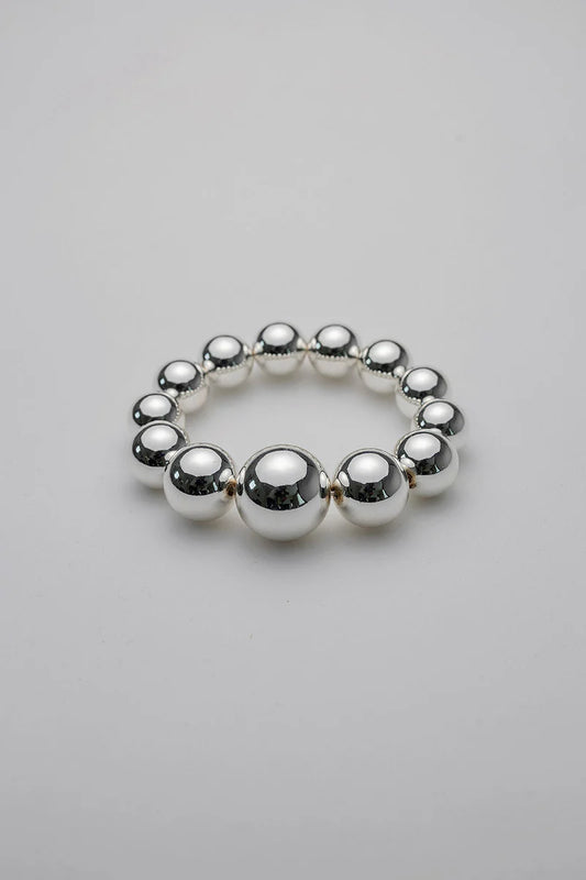 Big Bead Armband - Silver