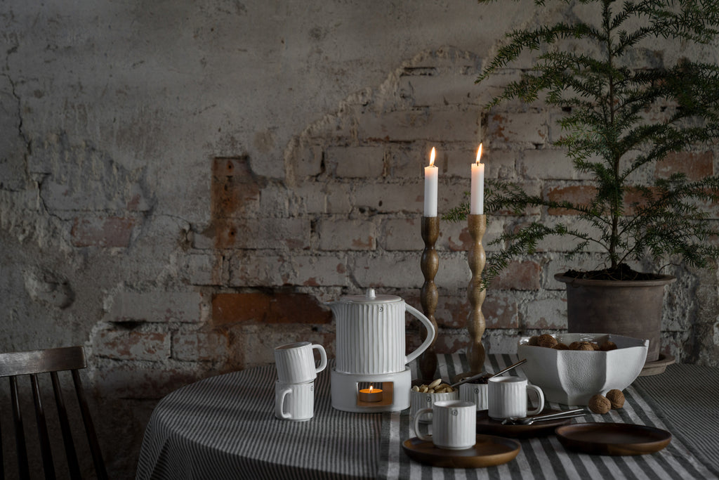 ERNST Duk 145x300 randig grön/vit