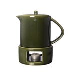 Glöggkanna med värmare grön glaserad