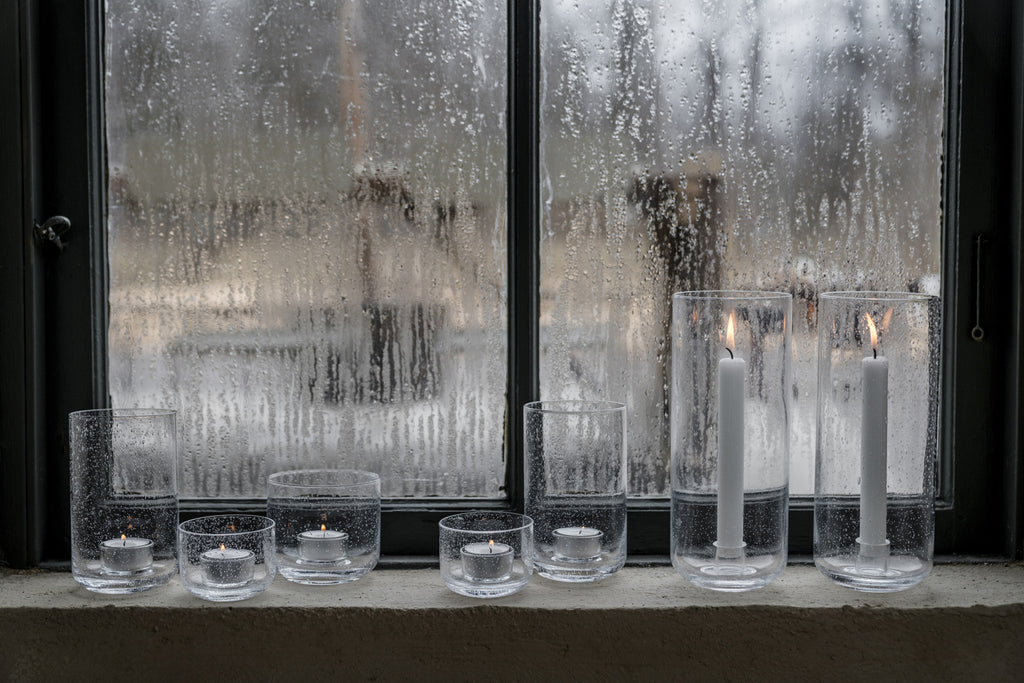 Ljuslykta i glas d8 h6 cm