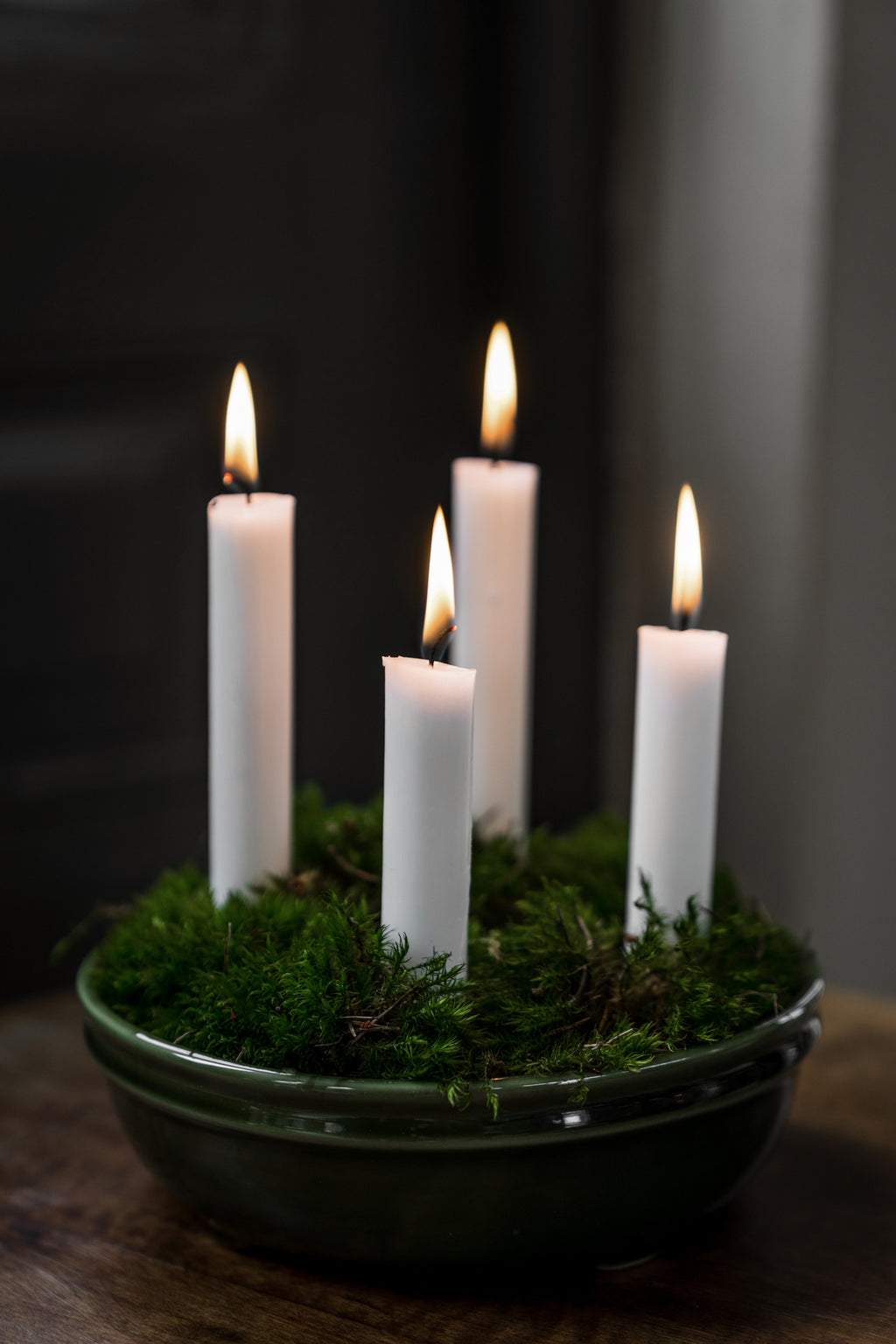 ERNST Ljusskål 4 ljus glaserad grön