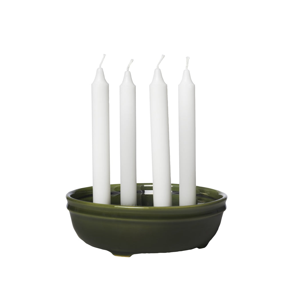 ERNST Ljusskål 4 ljus glaserad grön