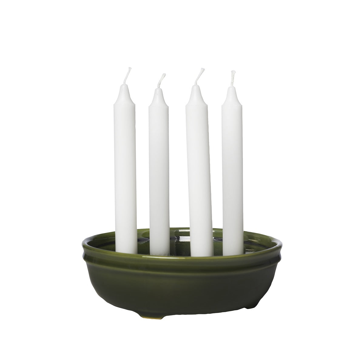 ERNST Ljusskål 4 ljus glaserad grön