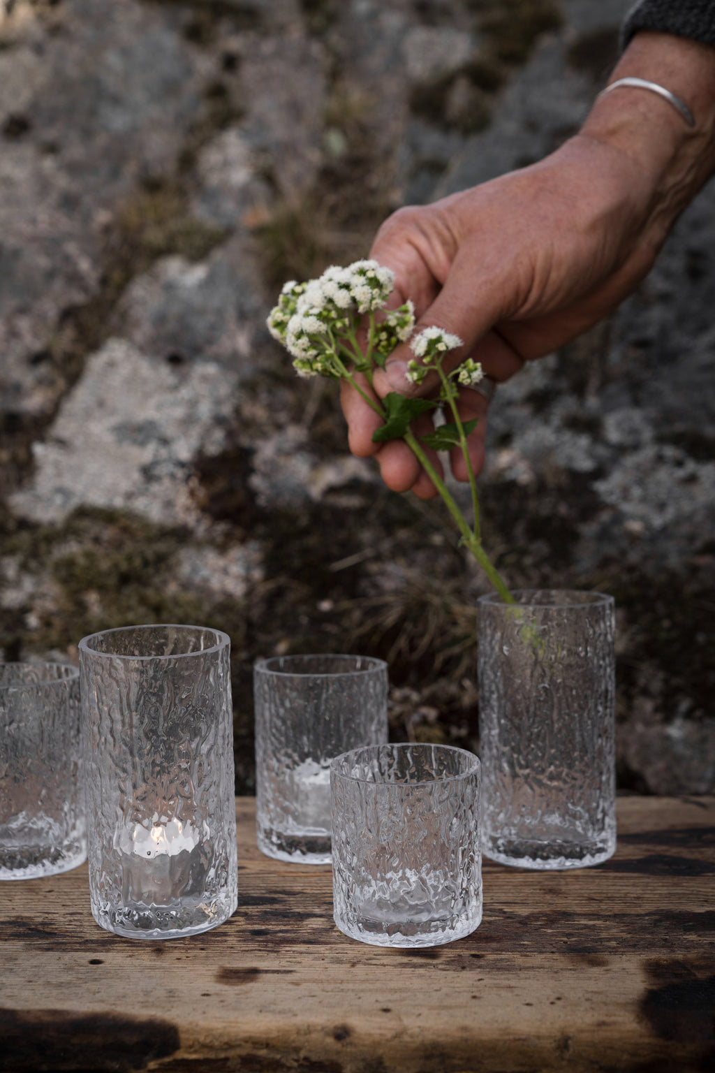 Vas/Ljuslykta d6 h11,3 mönstrat glas