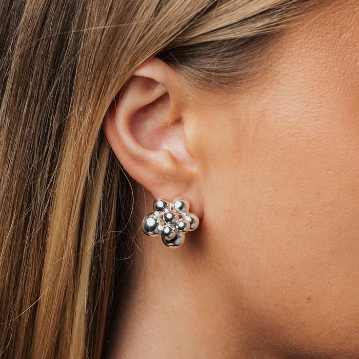 Bead multi studs silver