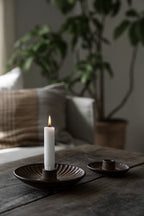 Ljusstake d10,5 h3,5 brun/beige