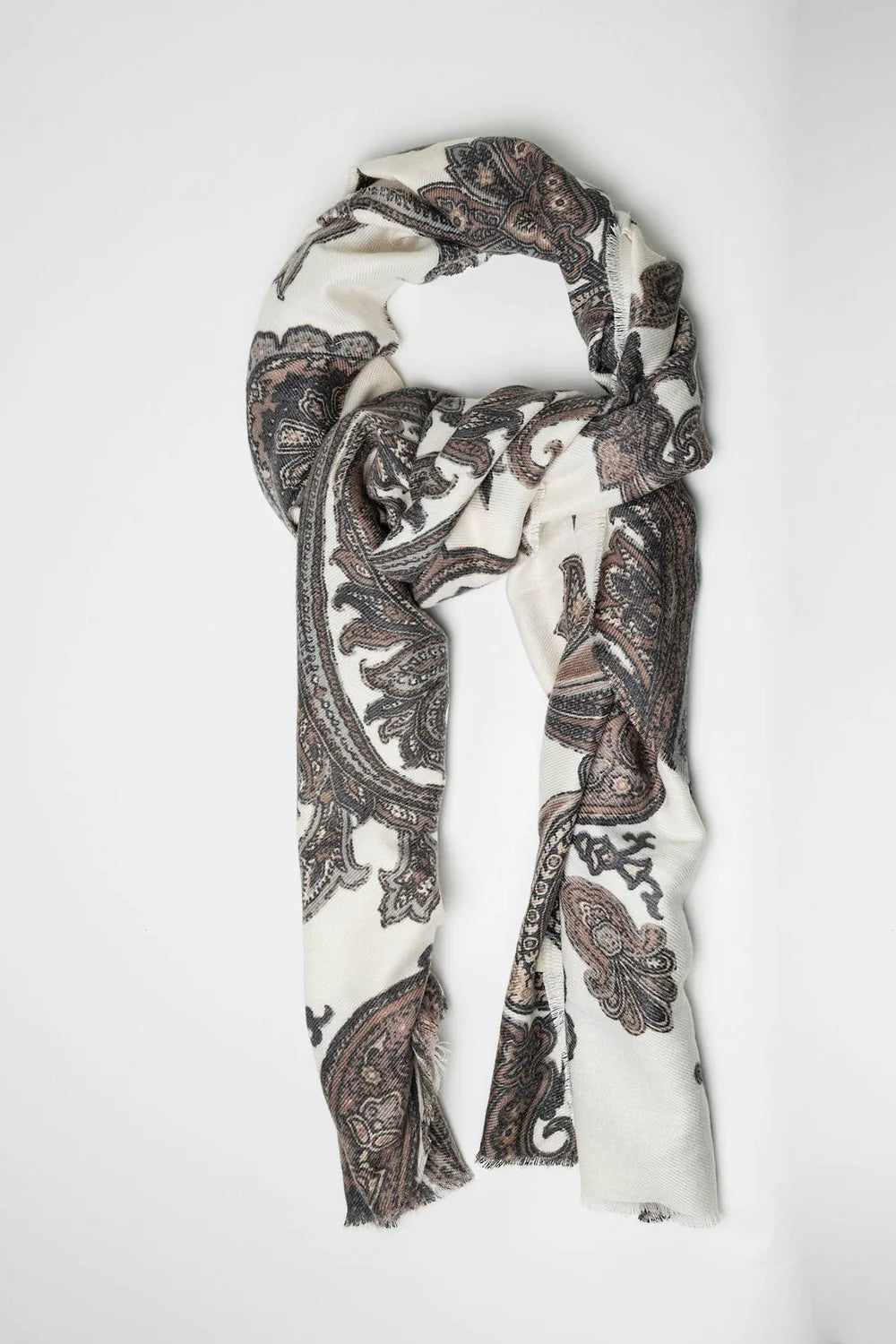 Soft scarf paisley cream